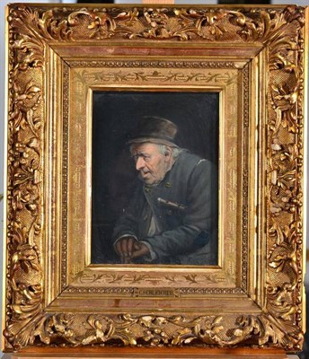 Lot 126 - Carl Schleicher (1825-1903) Ukraine Head and shoulders portrait of an elderly man Oil on panel,...