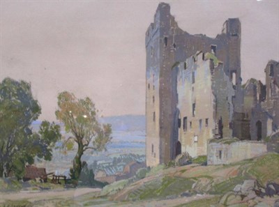 Lot 133 - Leonard Russel Squirrel (1893-1979)"Bolton Castle"Signed and dated 1935, pastel drawing, 26cm...