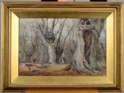 Lot 143 - Arthur Reginald Smith ARA RSW RWS (1871-1934) Figures in a woodland  Signed and dated 19(02),...
