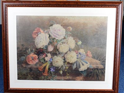 Lot 153 - William Took (fl.1857-1892) A still life of mixed blooms on a stone ledge  Signed, watercolour,...