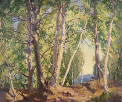 Lot 194 - Freda Marston (1895-1949) ''Alpine Goats'' Signed, oil on canvas, 49.5cm by 59.5cm  Artist's Resale