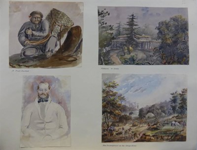 Lot 197 - D* B* (19th century) ''Matasoo''  Watercolour, Signed with initials D.B, together with four...