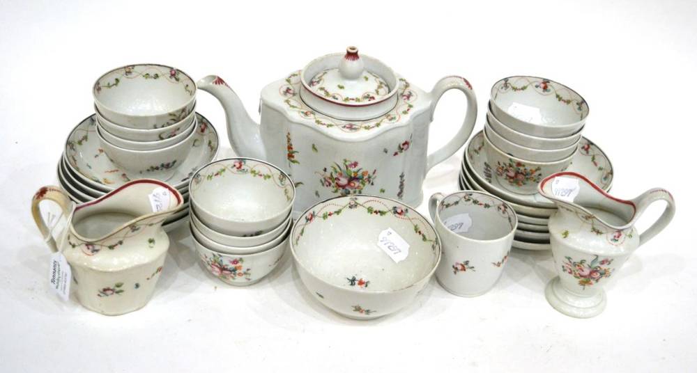 Lot 247 - A Composite Newhall Porcelain Tea Service,