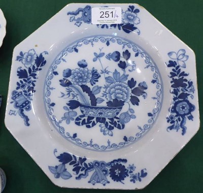 Lot 251 - A Delft Shell Dish, possibly English, circa 1750, painted in blue with flowering prunus, 10.5cm; An