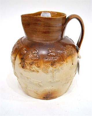 Lot 272 - A Brown Saltglaze Stoneware Tavern Jug, probably Mortlake, circa 1800, of ovoid form with...