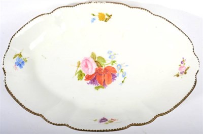 Lot 273 - A Swansea Porcelain Oval Dish, circa 1820, painted with a flowerspray and scattered sprig...
