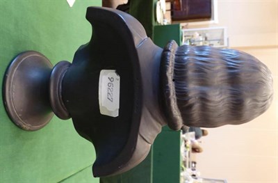 Lot 284 - A Wedgwood Black Basalt Bust of Wesley, early 19th century, on a circular socle, impressed...