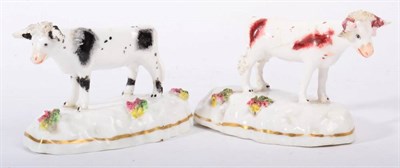 Lot 294 - A Pair of Staffordshire Porcelain Figures of Cows, possibly Samuel Alcock, circa 1830,...