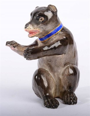 Lot 349 - A Meissen Porcelain Model of a Seated Bear, 19th century, after the model by J J Kaendler,...