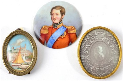 Lot 354 - A German Porcelain Circular Plate, 19th century, painted with a bust portrait of Prince Albert...