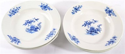 Lot 356 - A Set of Six Tournai Porcelain Plates, circa 1770, painted in underglaze blue with chinoiserie...