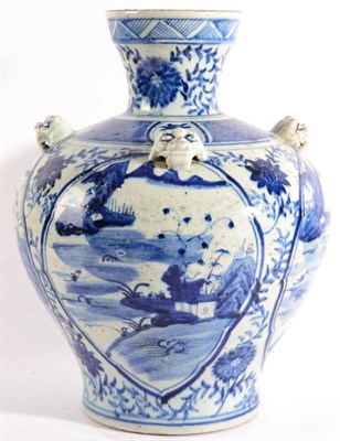 Lot 363 - A Chinese Provincial Porcelain Vase, in 16th century style, of baluster form with flared neck...