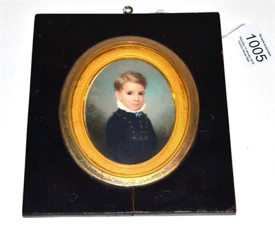 Lot 1005 - George Hargreaves (1797-1870): A Miniature Bust Portrait of John Gladstone Larkins, as a boy,...