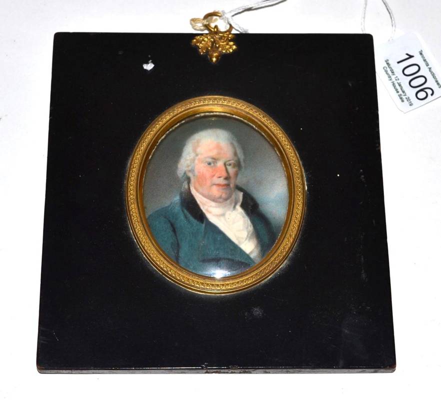 Lot 1006 - Robert William Satchwell (fl.1793-1818): A Miniature Bust Portrait of Mr Buck (?), wearing a...