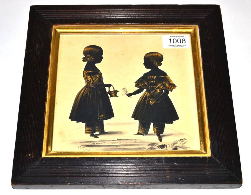 Lot 1008 - Royal Victoria Gallery: A Silhouette Group of Maria Elizabeth Coldham and Lucy Harriet Coldham,...