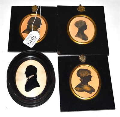 Lot 1010 - George Atkinson (fl.c.1806-1826): A Pair of Silhouettes of a Lady and Gentleman, in profile,...