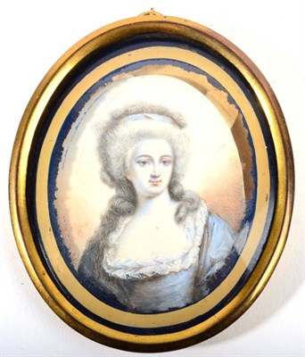 Lot 1016 - N Gean: A Miniature Bust Portrait of an 18th Century Lady, wearing a décolleté dress, signed, 7cm