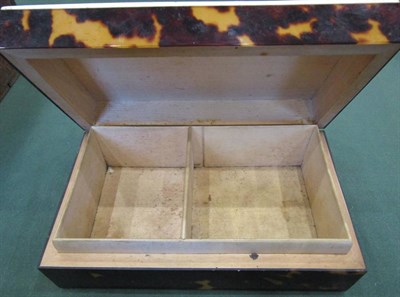 Lot 1020 - A Tortoiseshell and Ivory Banded Cigarette Box, 1920s, of rectangular form, 19cm wide