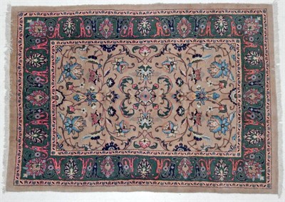 Lot 1183 - Mahal Carpet West Iran, circa 1970 The mushroom field with an all over design of palmettes and...