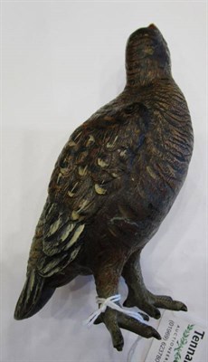 Lot 1039 - An Austrian Cold Painted Bronze Model of a Grouse, early 20th century, naturalistically...