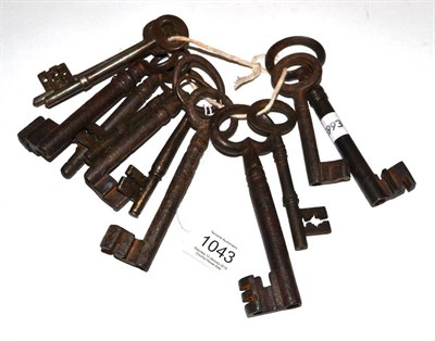 Lot 1043 - A Collection of Twelve Steel Keys, 18th century and later