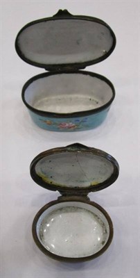 Lot 1048 - A Staffordshire Enamel Snuff Box, late 18th century, of oval form, the hinged cover painted...