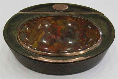 Lot 1068 - A Gilt Metal Mounted Tortoiseshell Snuff Box, early 19th century, hinged cover set with a hardstone