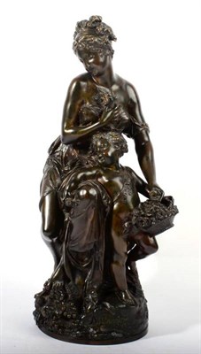 Lot 1085 - After Albert Ernest Carrier-Belleuse (French, 1824-1887): A Bronze Figure Group, probably...
