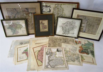 Lot 1120 - A collection of maps of Westmoreland including: Saxton likely the 1637 edition (with plate...