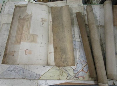 Lot 1132 - A map illustrating Storrs Hall in the county of Lancaster surveyed 1722, signed Thomas Buttle;...