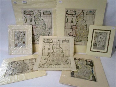 Lot 1147 - A collection of maps, six mounted and one unmounted, including Sturt Britannia Saxonica, strips...