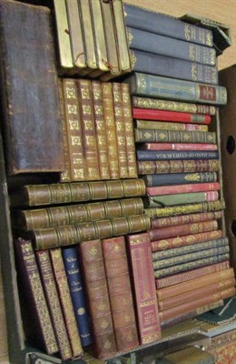 Lot 1160 - Seven boxes of mainly leather bound books, various bindings and editions, with some in...