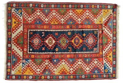 Lot 1172 - Bordjalou Kazak Design Rug ProbabLy Azerbaijan, 20th century The indigo field of hooked guls...