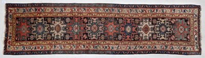 Lot 1224 - Gendje Runner South Central Caucasus, circa 1890 The charcoal field of polychrome Lesghi stars...
