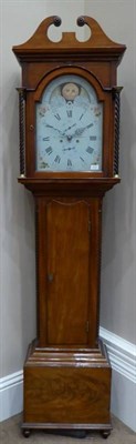 Lot 1259 - A Scottish Mahogany Eight Day Longcase Clock, signed James Allan, Kilmarnock, circa 1810, swan neck