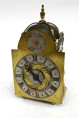 Lot 1280 - A Lantern Form Hook and Spike Alarm Wall Timepiece, signed Jno Silke, Elmsted, mid-18th century and