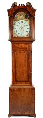 Lot 1289 - An Oak and Mahogany Eight Day Longcase Clock, signed Jas Pratt, Askrigg, circa 1817, swan neck...