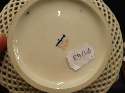 Lot 31 - Lalique covered box; Royal Copenhagen mermaid and gull dish; KPM pierced dish; plated divided dish