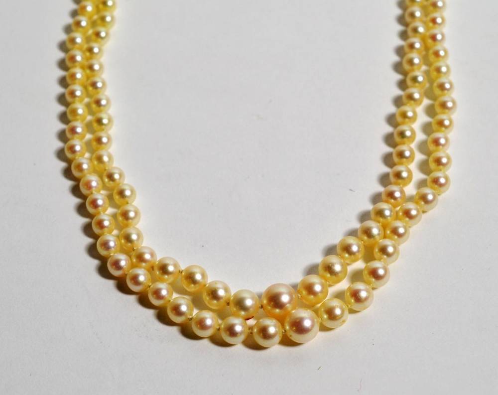 Lot 99 - A cultured pearl necklace by Ciro, the clasp stamped 9ct Ciro