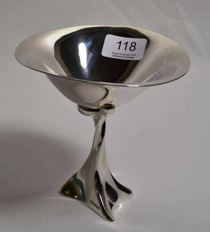 Lot 118 - A contemporary silver pedestal dish, Jack Spencer , Sheffield 2003, 14cm high, 10.9ozt