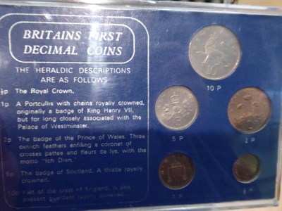 Lot 132 - Miscellaneous coins including a quantity of British pre-decimal silver, cased year sets and...