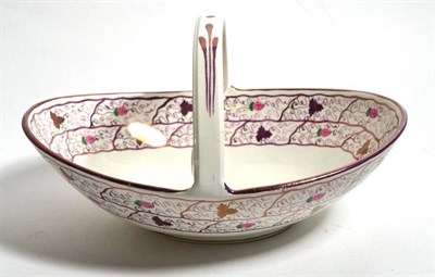 Lot 195 - A 19th century Wedgwood pink lustre basket circa 1850