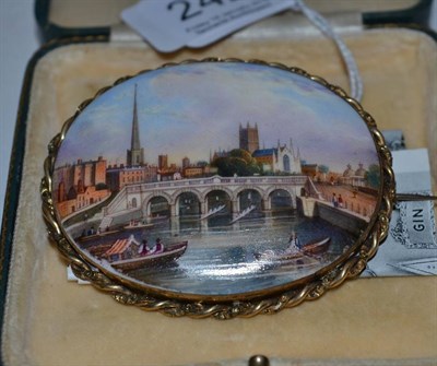 Lot 242 - A porcelain brooch