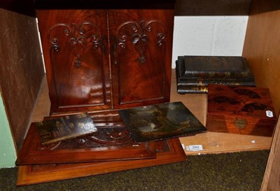 Lot 282 - A Black Forest carved table cabinet, twin doors opening to four drawers; together with three carved