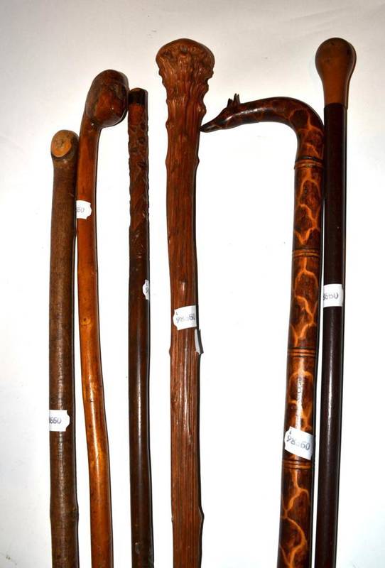 Lot 288 - Six various hunting sticks