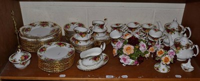 Lot 294 - A Royal Albert Old Country Roses dinner/tea service; together with a large posy