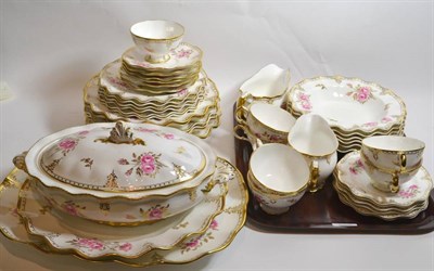 Lot 317 - A Royal Crown Derby 'Royal Pinxton Roses' dinner / tea service (seconds)