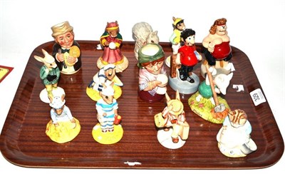 Lot 329 - Fourteen collectable figures including Royal Doulton, Bunnykins etc.