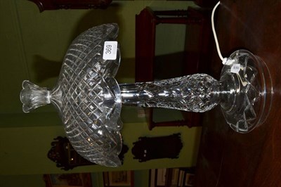 Lot 369 - A Waterford crystal mushroom form table lamp; together with a Stewart crystal wash jug and bowl