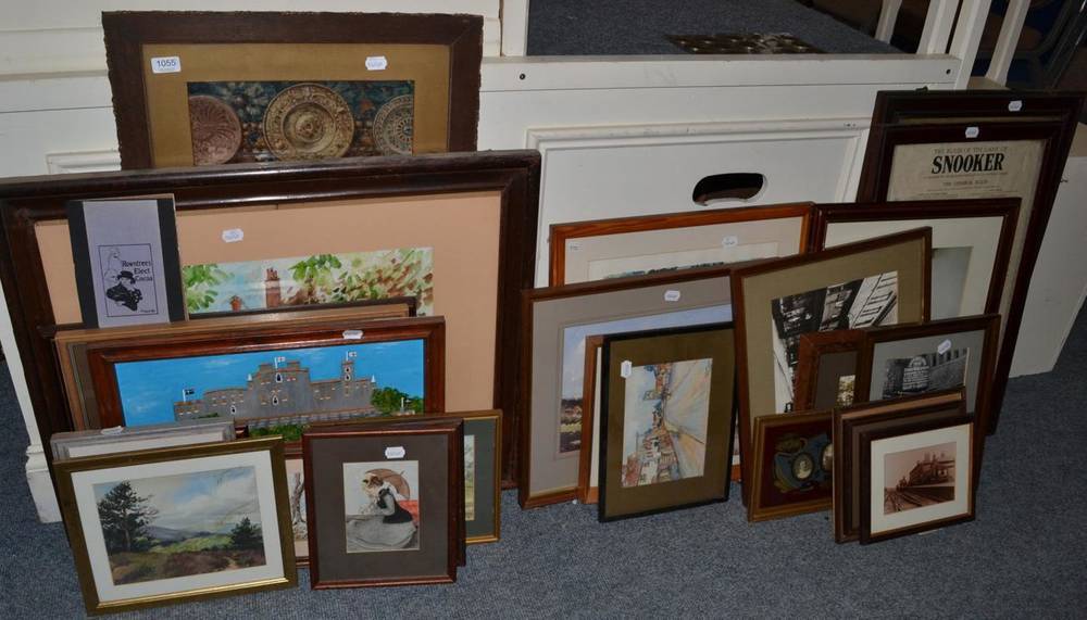 Lot 1055 - A quantity of prints, watercolours and oils by amateur hands and a small group of photographs
